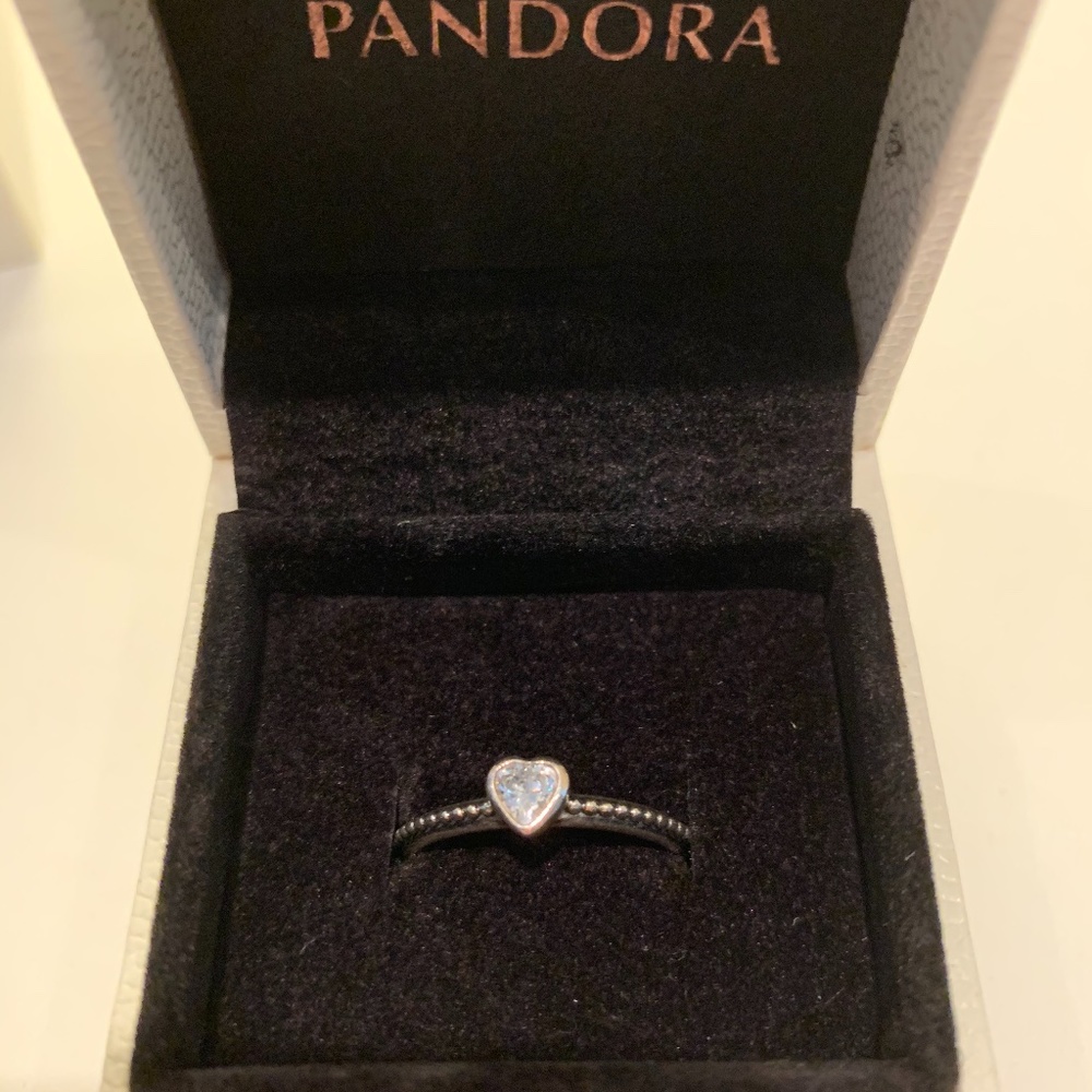 Pandora Clear Heart Beaded Ring